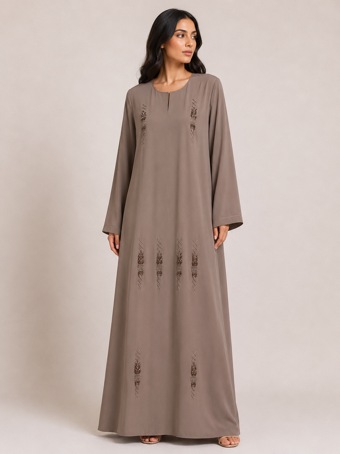 Closed Brownish Grey Abaya