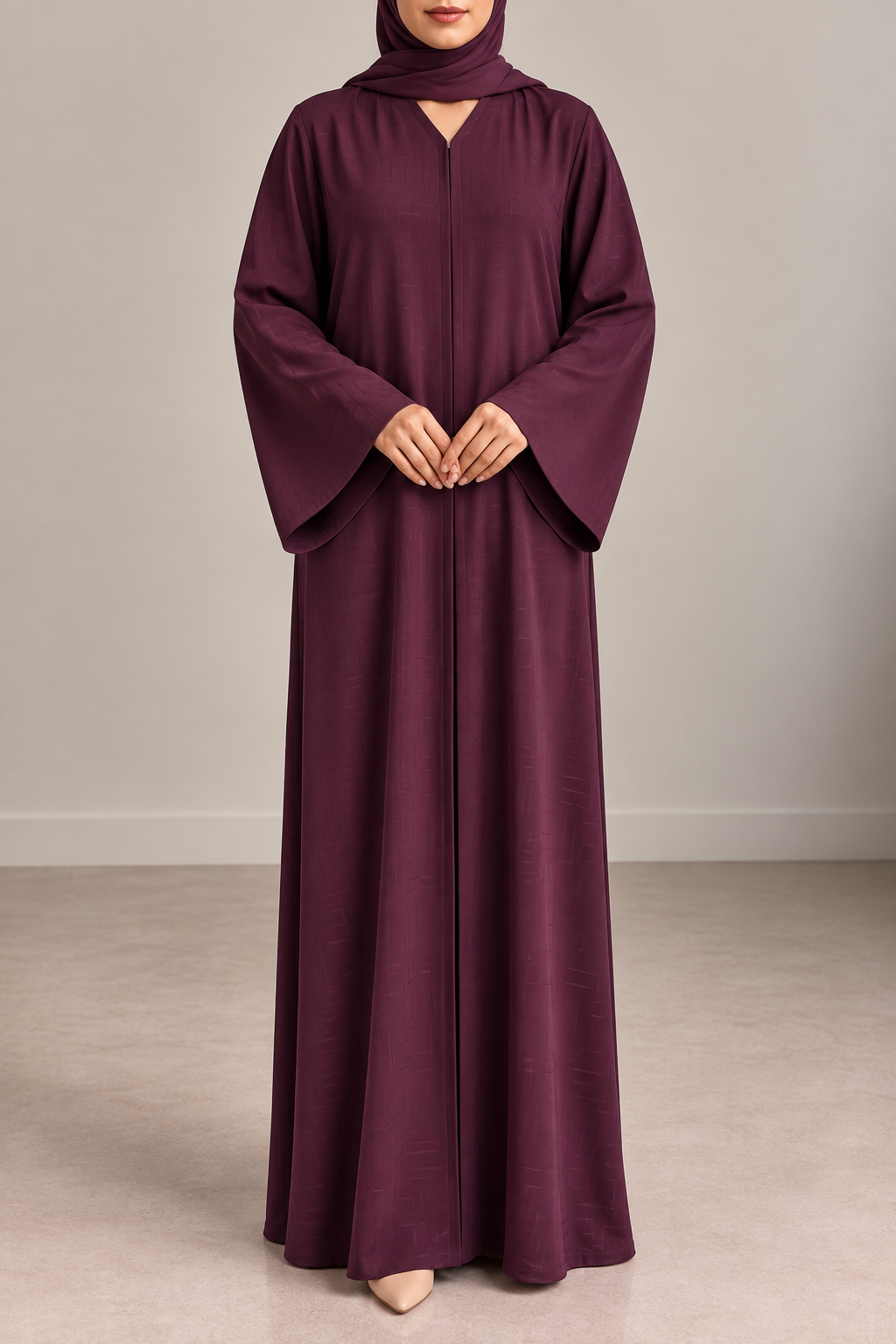 Closed Abaya Burgundy