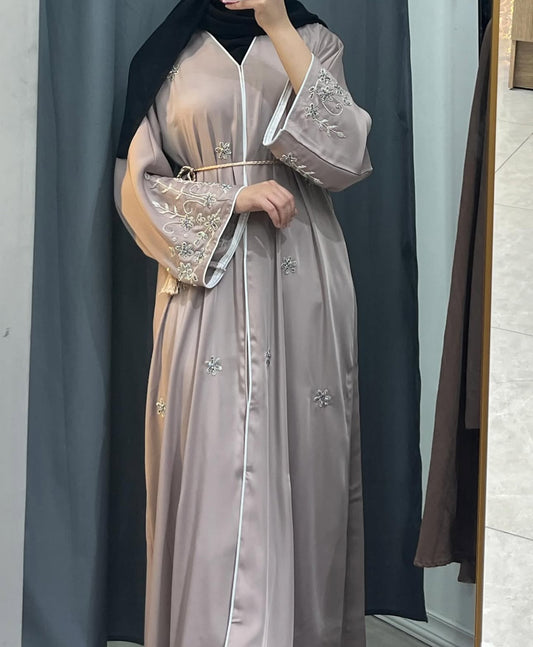 Pink Flower Abaya