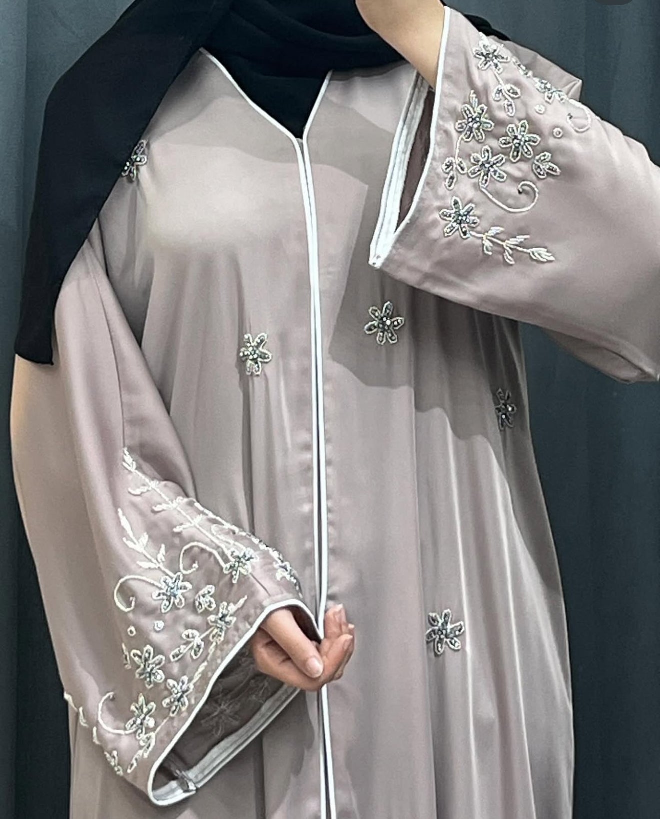 Pink Flower Abaya