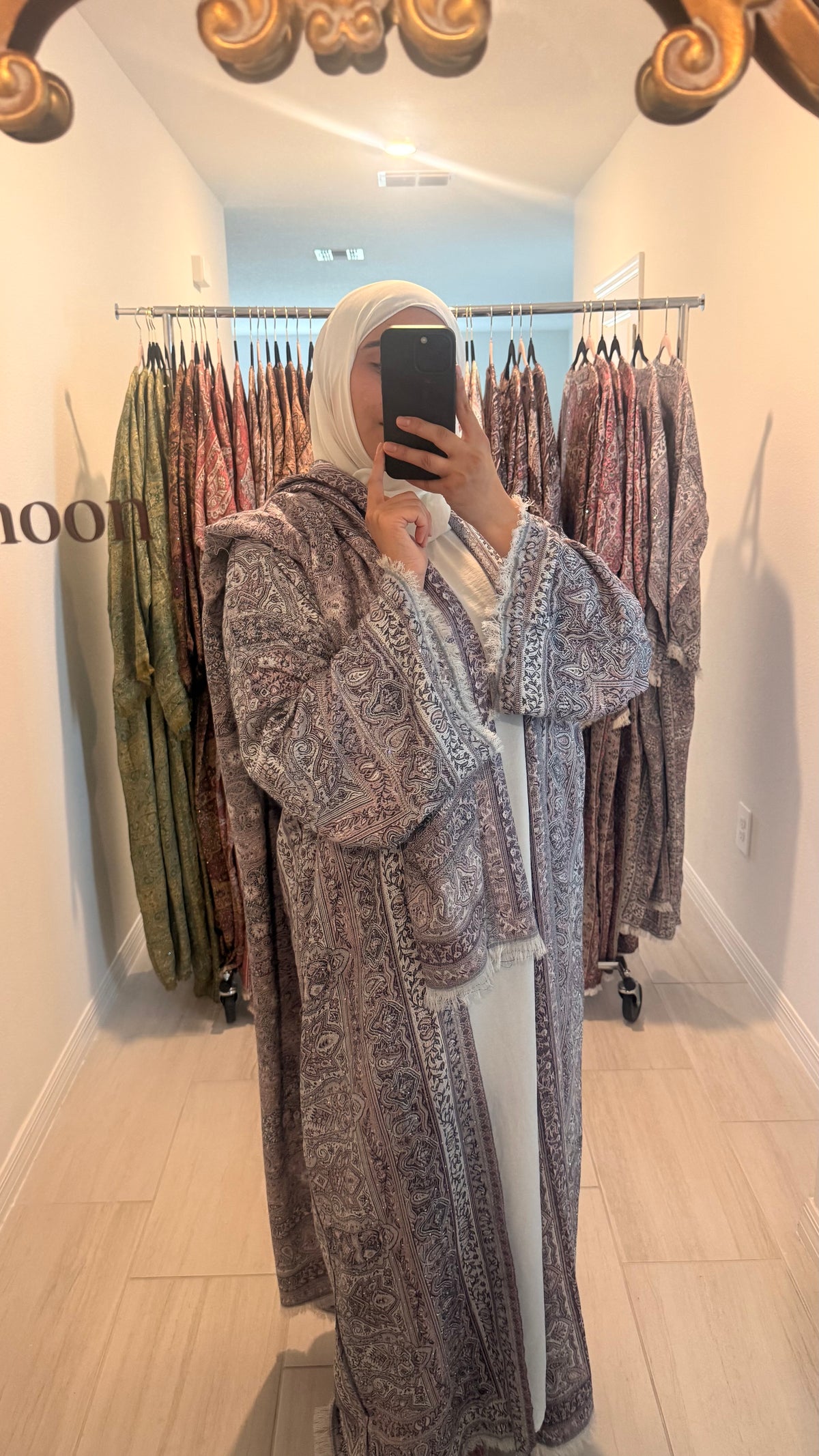 Light Purple Pashmina Abaya