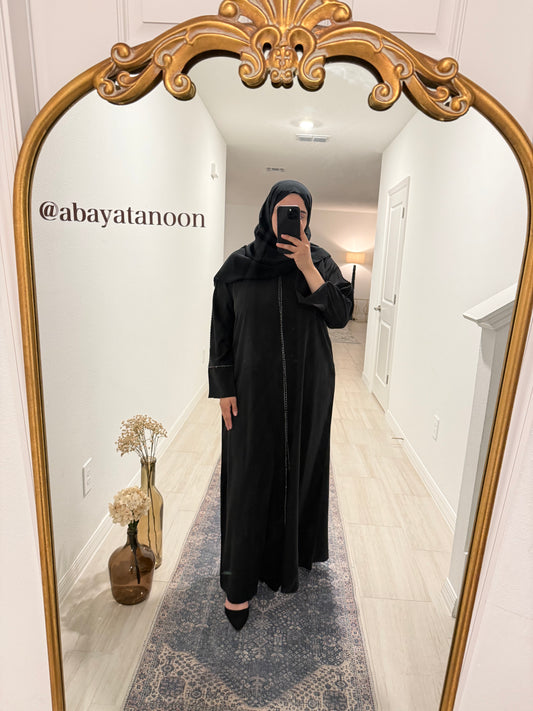 Black Light Jeweled Abaya
