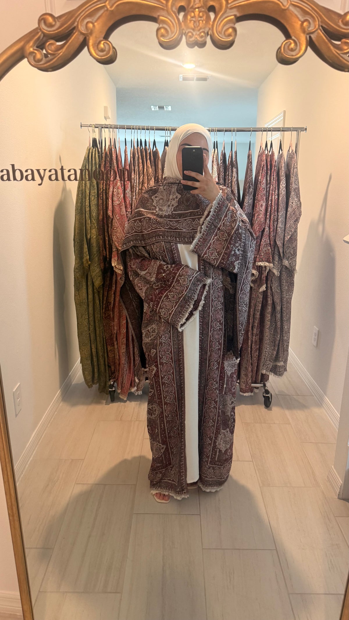 Royal Purple and Black Pashmina Abaya
