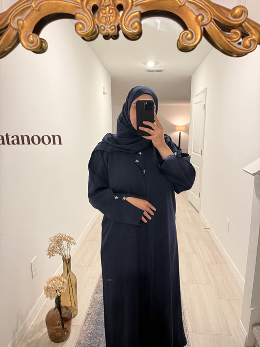 Navy Seashell Abaya
