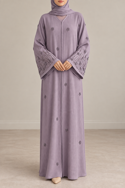 Light Purple Abaya with Jewels