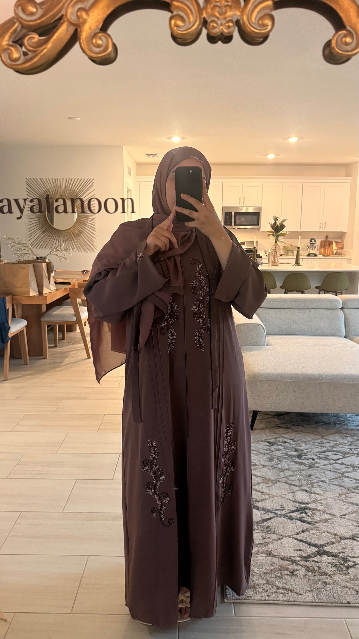 Purple Jeweled Abaya