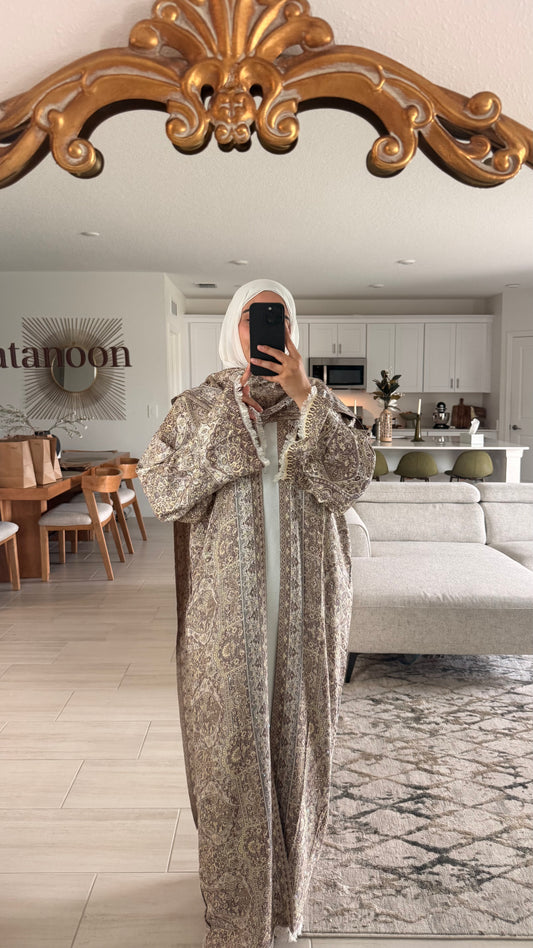 Yellowish Purple Pashmina Abaya