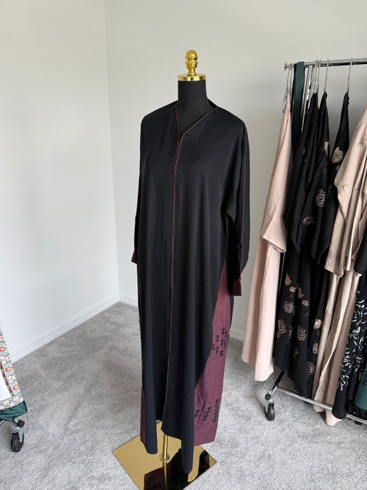 Maroon Embellished Abaya