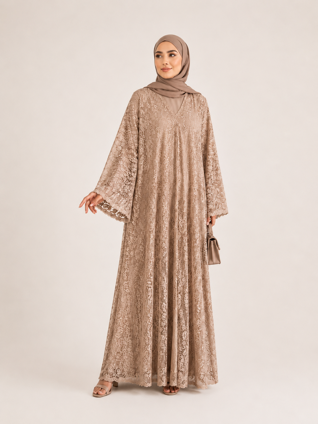 Camel Lace Abaya