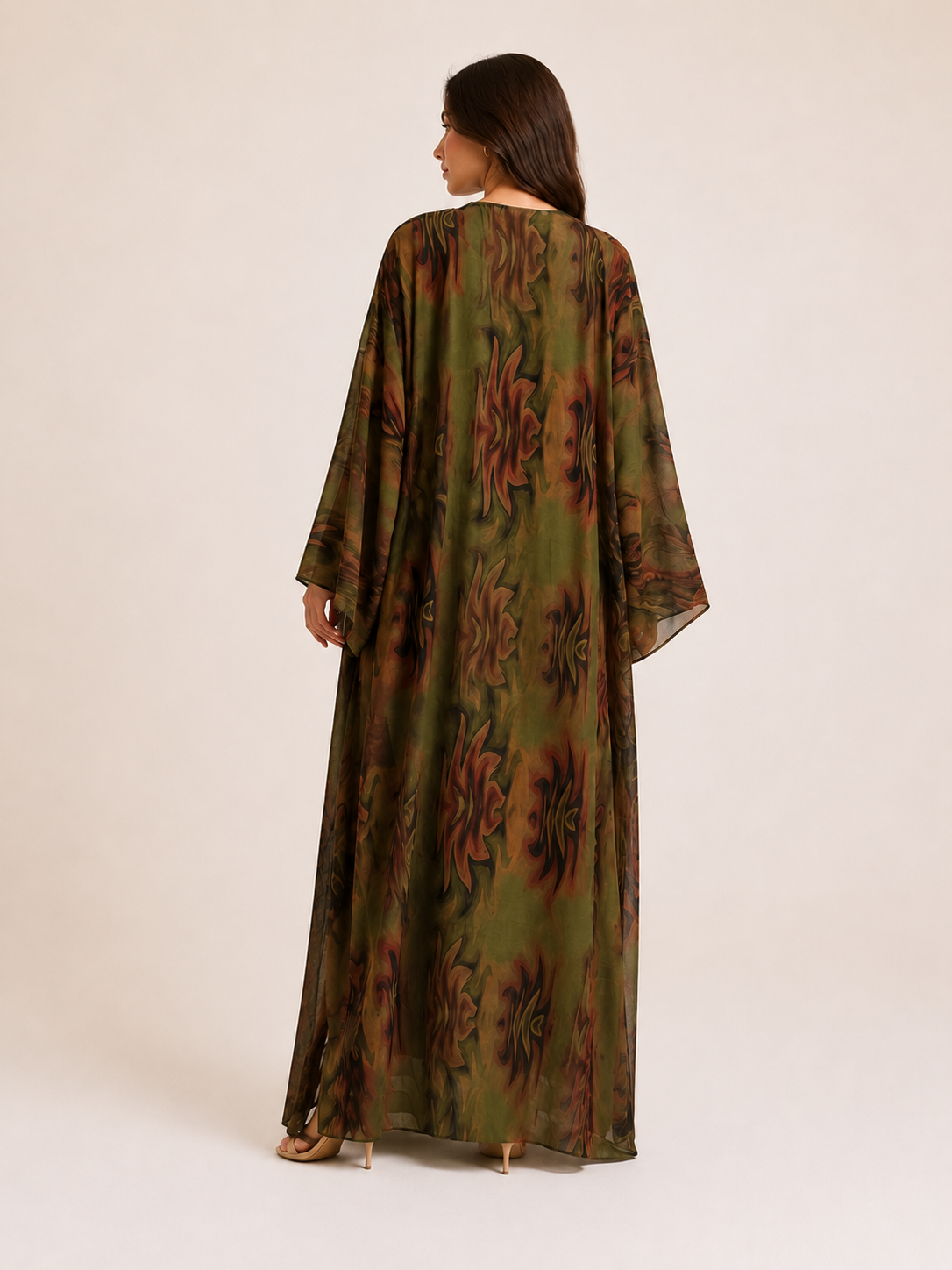 Two Piece Green Abaya