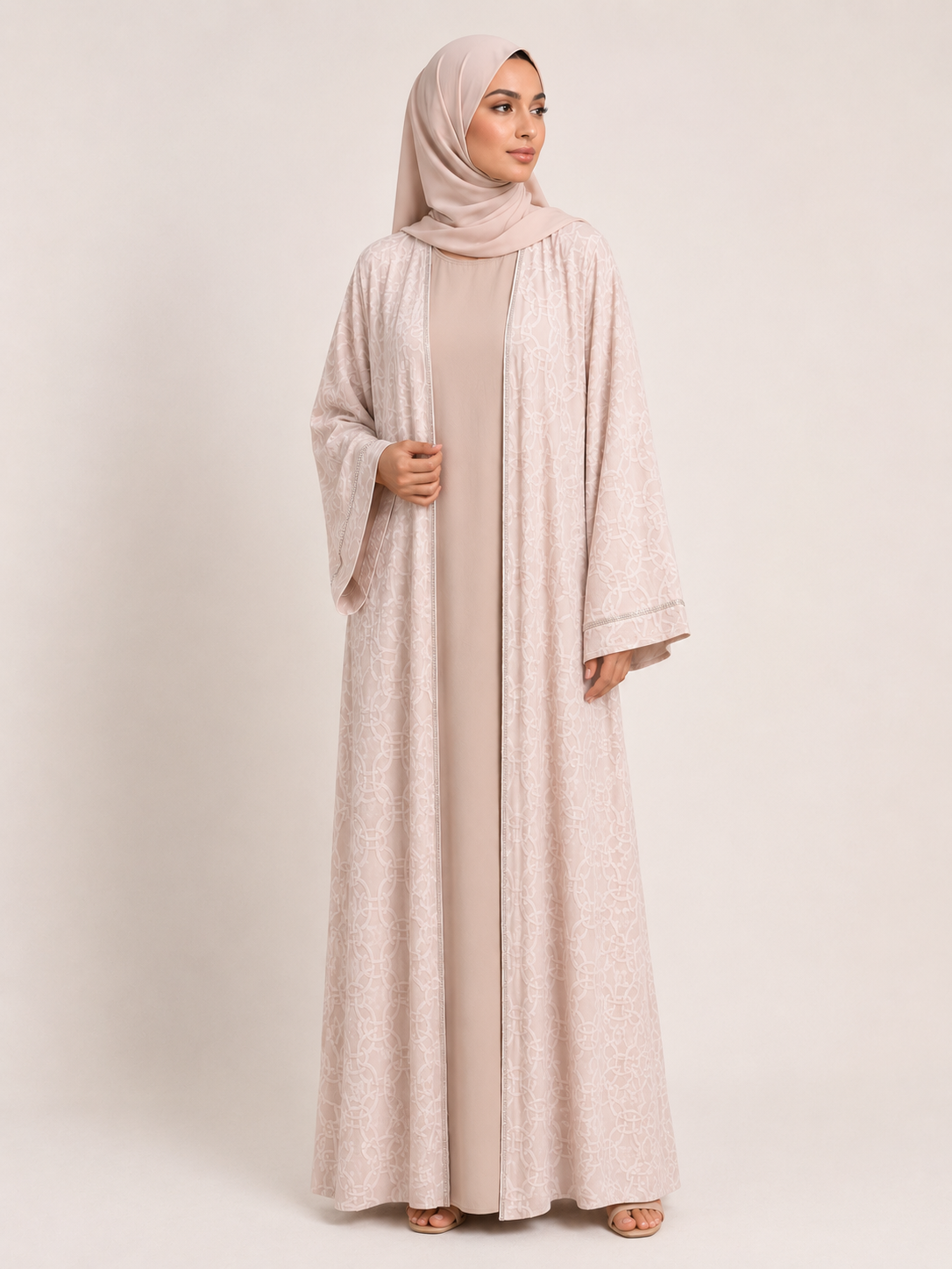 Two Piece Blush Abaya