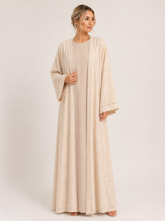 Two Piece Beige Abaya