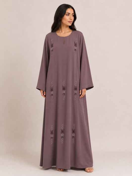 Purple Closed Abaya