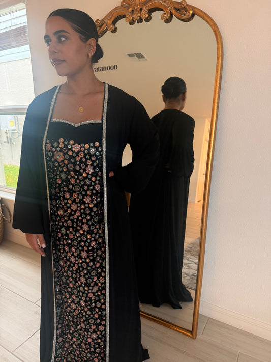 Two Piece Black Kaftan