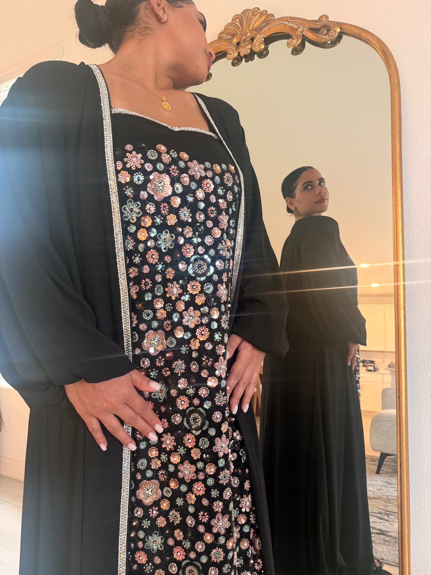 Two Piece Black Kaftan