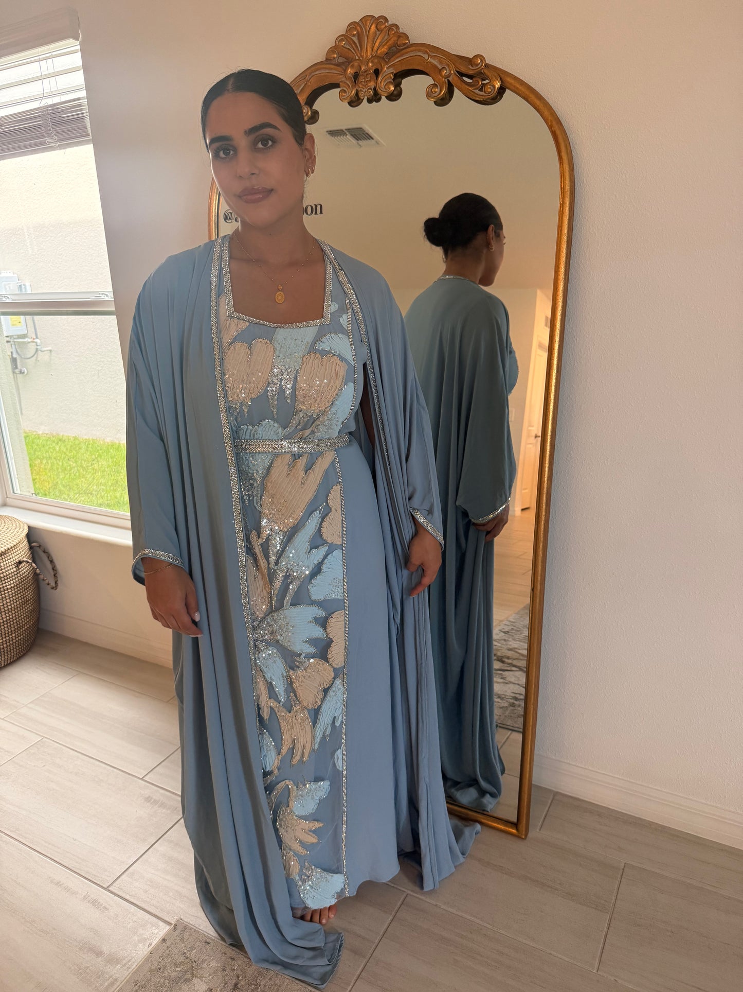 Two Piece Blue Kaftan