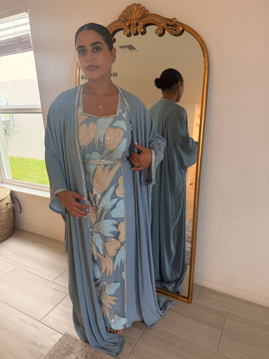Two Piece Blue Kaftan