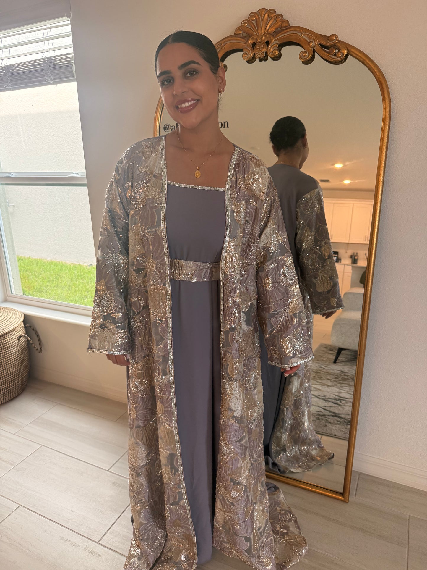 Purple Two Piece Kaftan