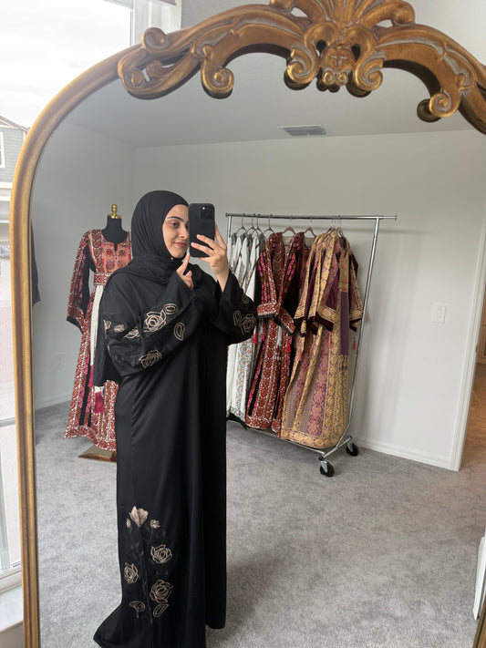 Golden Petal Abaya