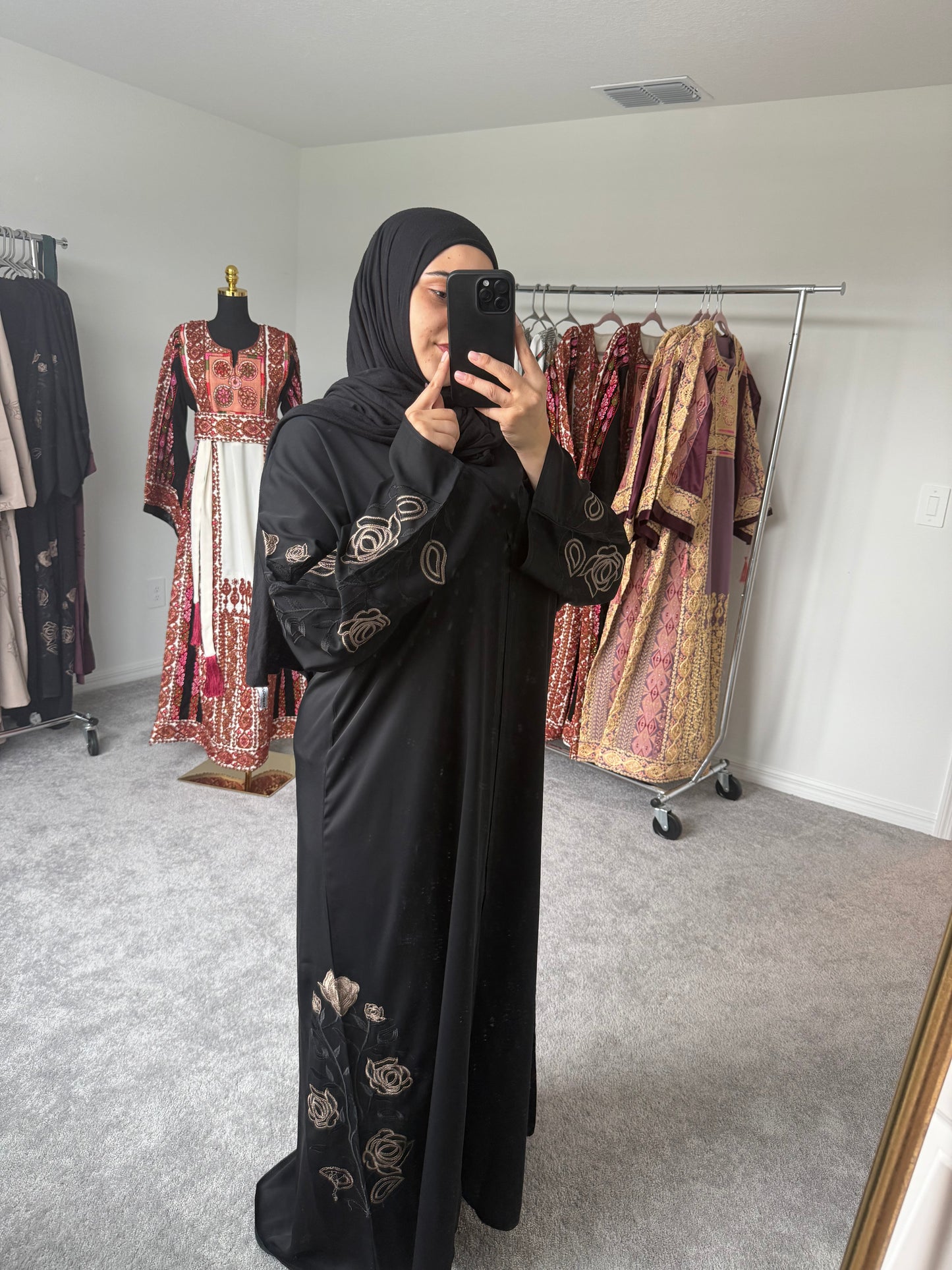 Golden Petal Abaya