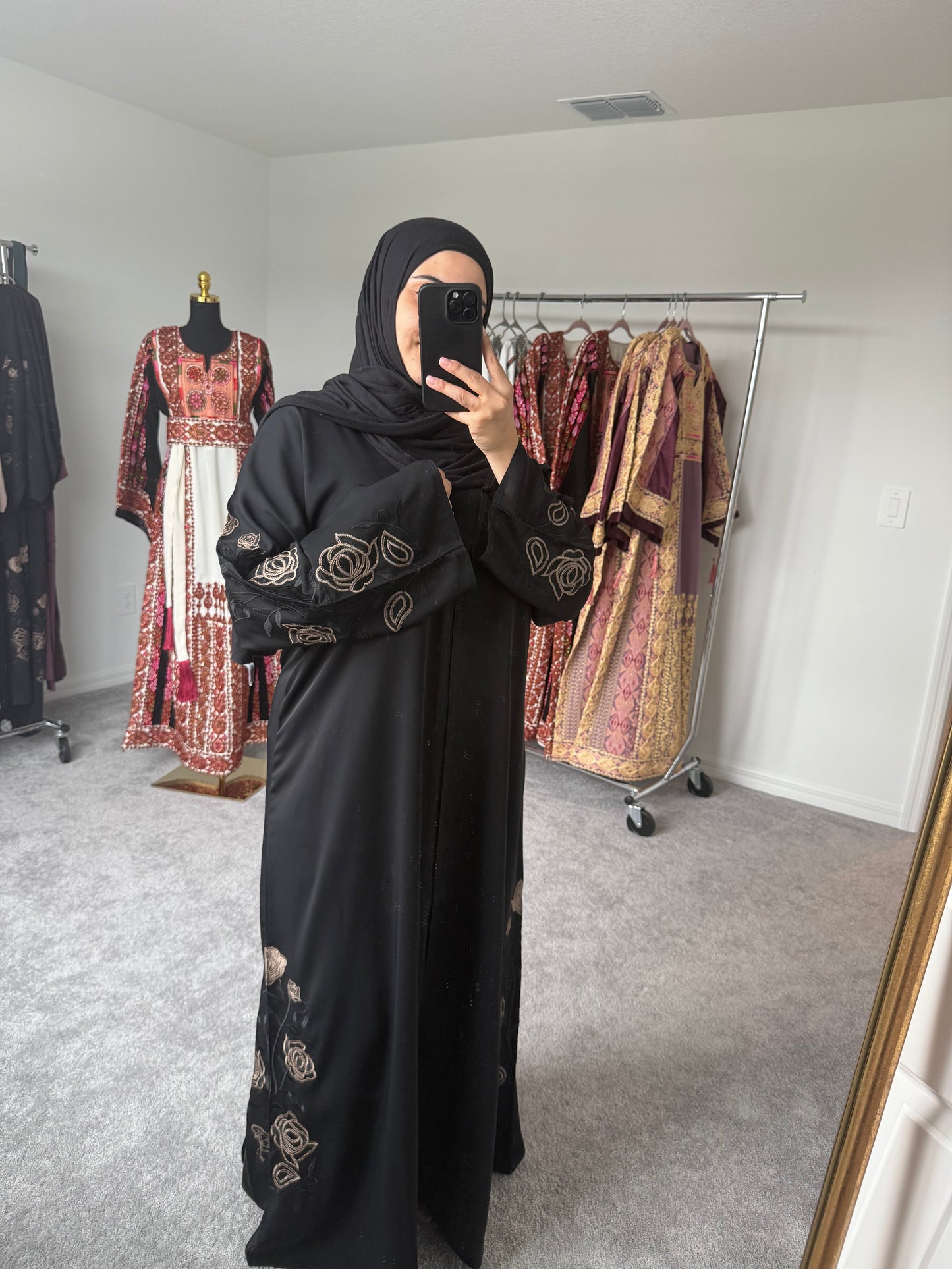 Golden Petal Abaya